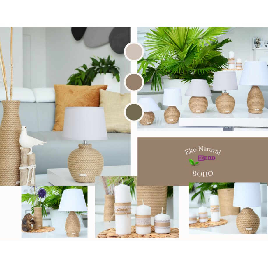 Wazon MARZENA w stylu BOHO jutowy do suszonej trawy i kwiatów * pleciony sznurek jutowy naturalny do trawy pampasowej kompozycji h 20 cm styl skandynawski