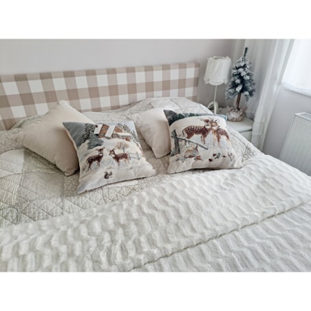 Poszewka Na Poduszkę Jasiek 45X45 Cm Żakardowa Dekoracyjna Ozdobna Z Jelonkami