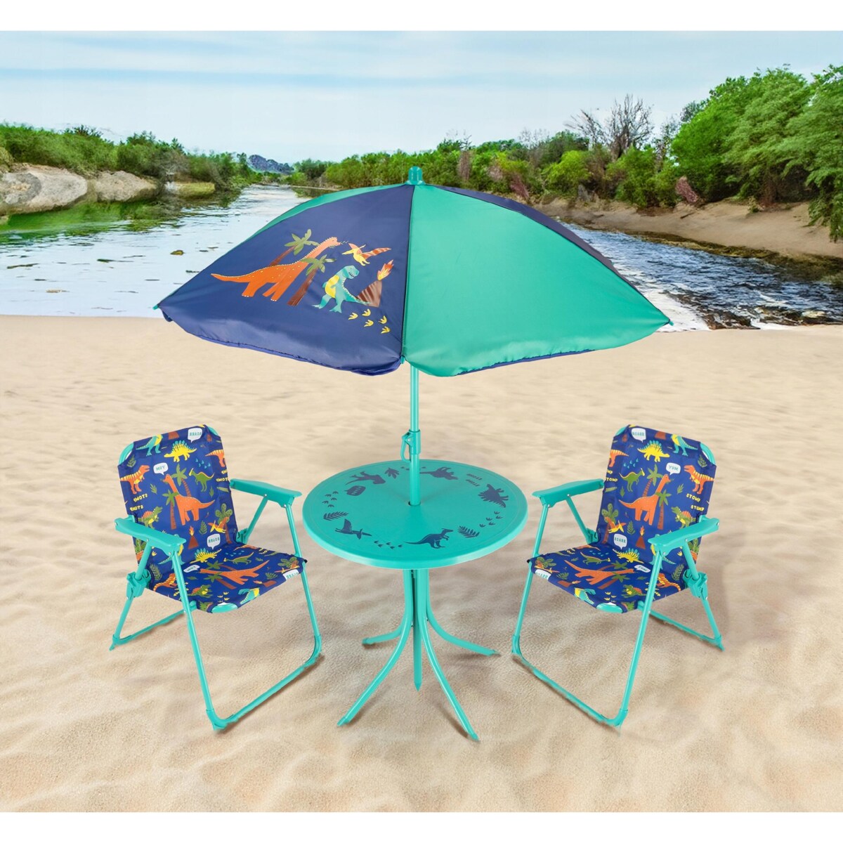 Zestaw Mebli Ogrodowych Dla Dzieci Piknikowy Parasol Stolik Krzesła