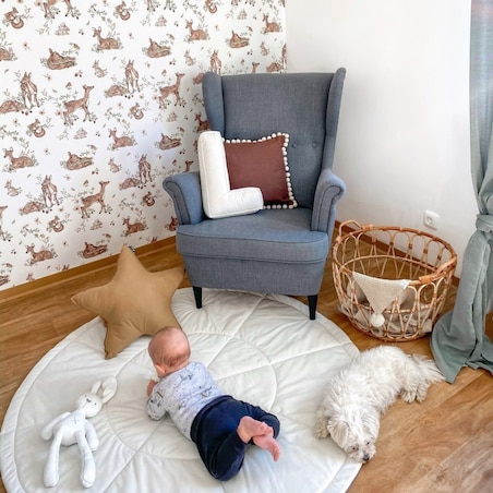 Mata okrągła, granat, 130cm, Posh Velvet