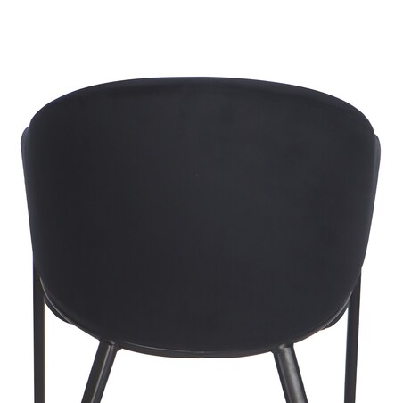 Krzesło tapicerowane do salonu welurowe GLAMOUR czarne