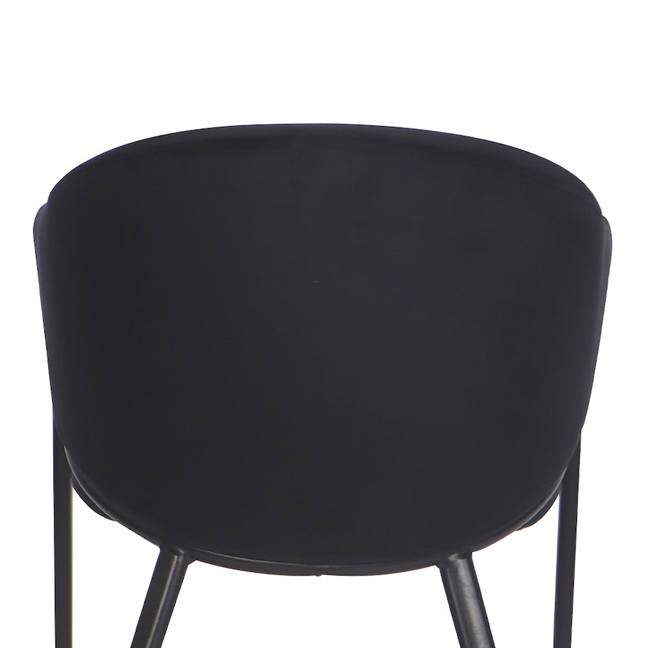 Krzesło tapicerowane do salonu welurowe GLAMOUR czarne