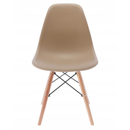 Krzesło skandynawskie wyprofilowane EVA beżowe