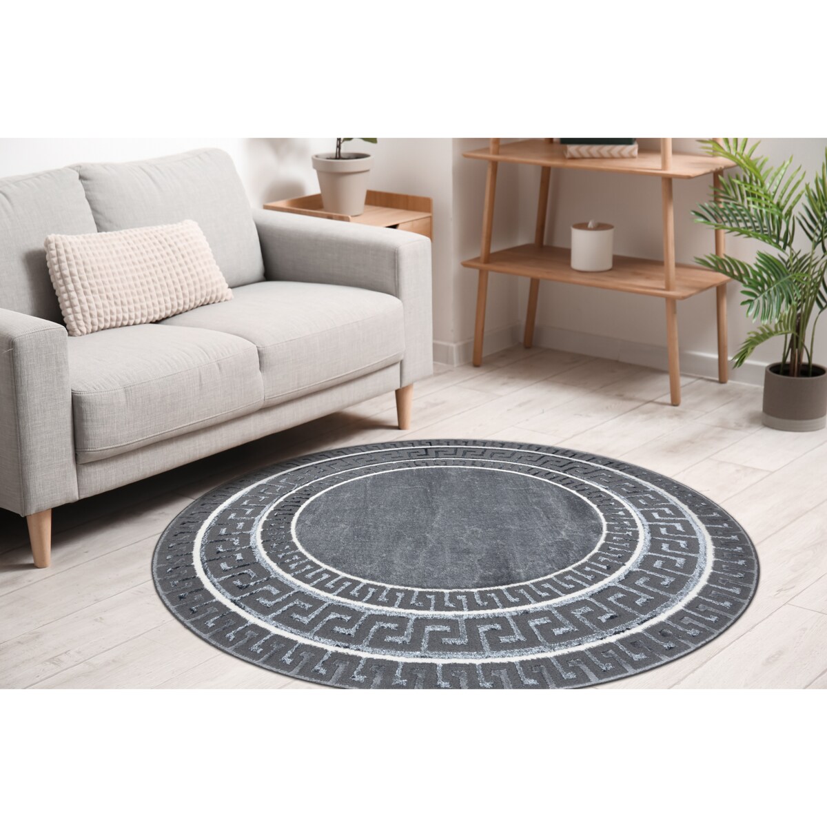 Dywan ALLURE 1960 koło, Grecki klucz, ramka koło 200 cm