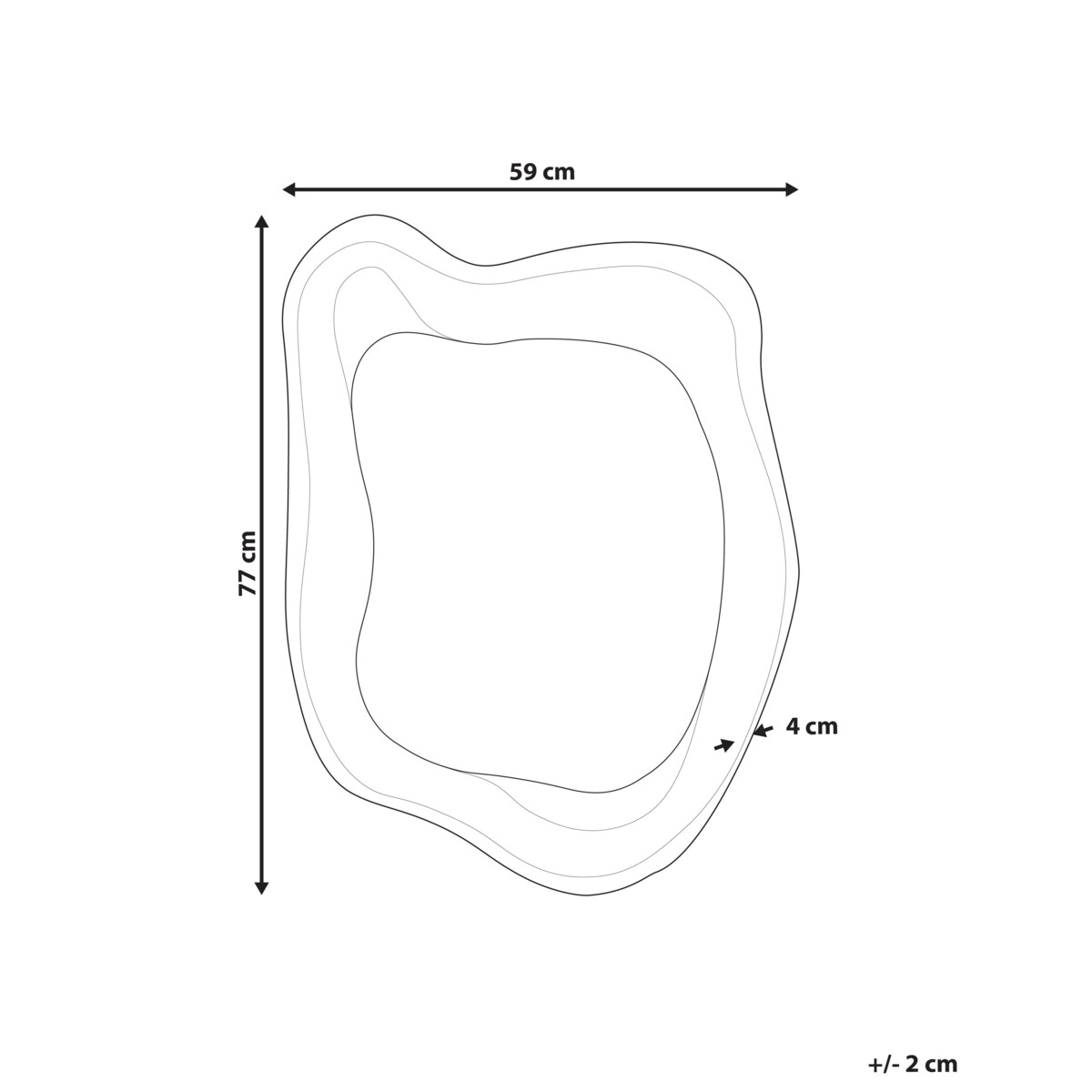 Lustro ścienne SANTEC 59 x 77 cm Złoty