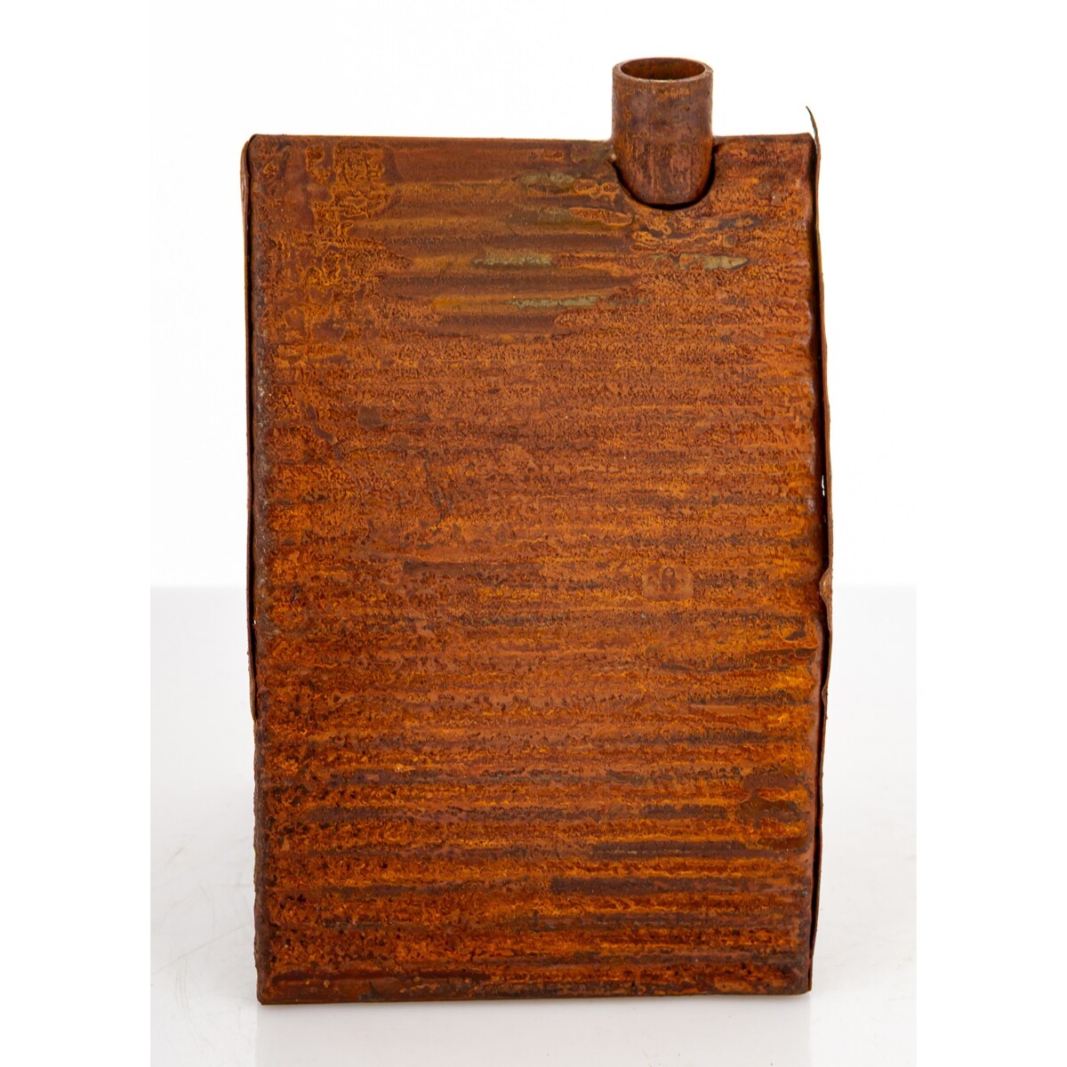 Dekoracja - domek metalowy rdzawy 11,5x7,5x7,5 cm RUGGINE karbowany