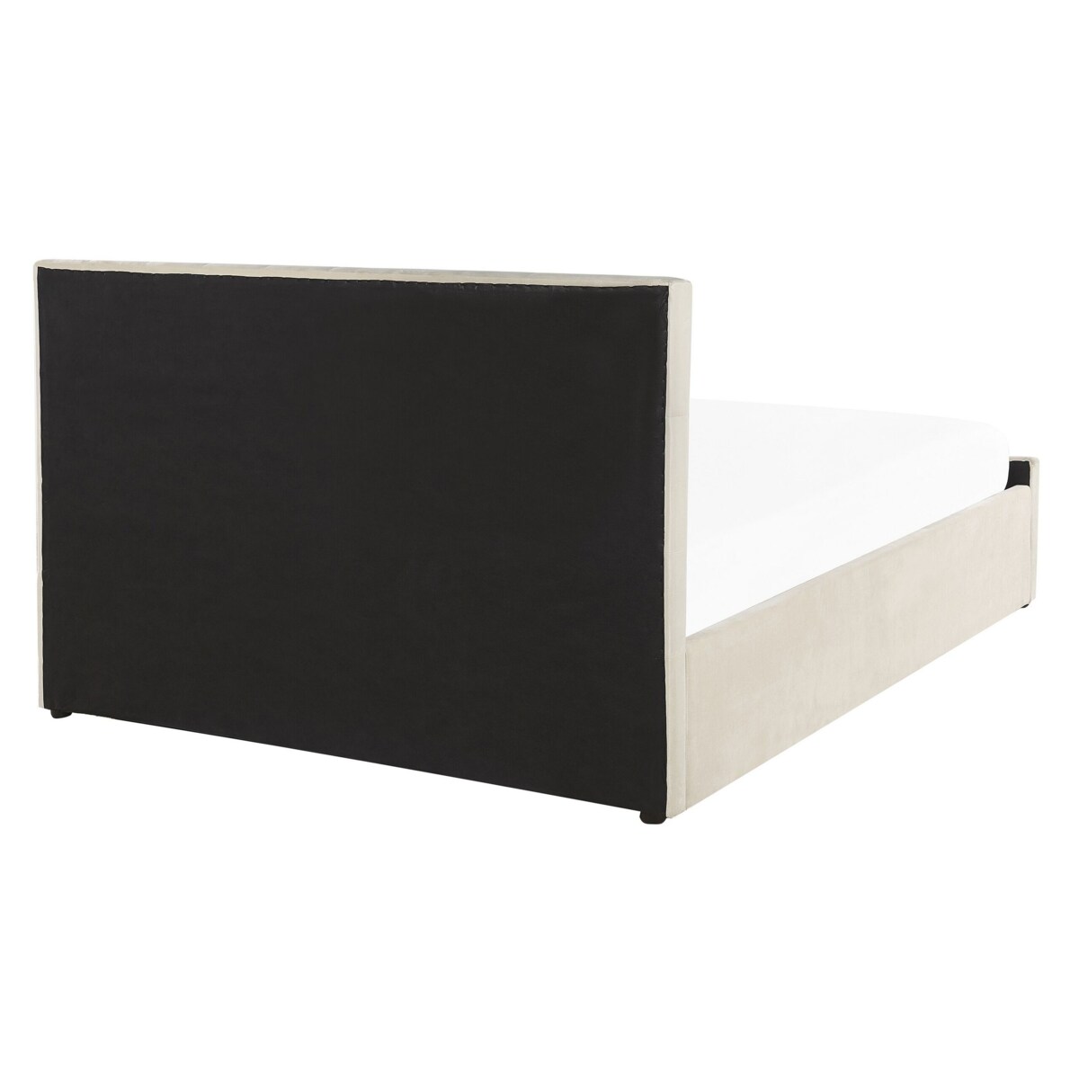 Łóżko z pojemnikiem welurowe 140 x 200 cm beżowe AMIENS