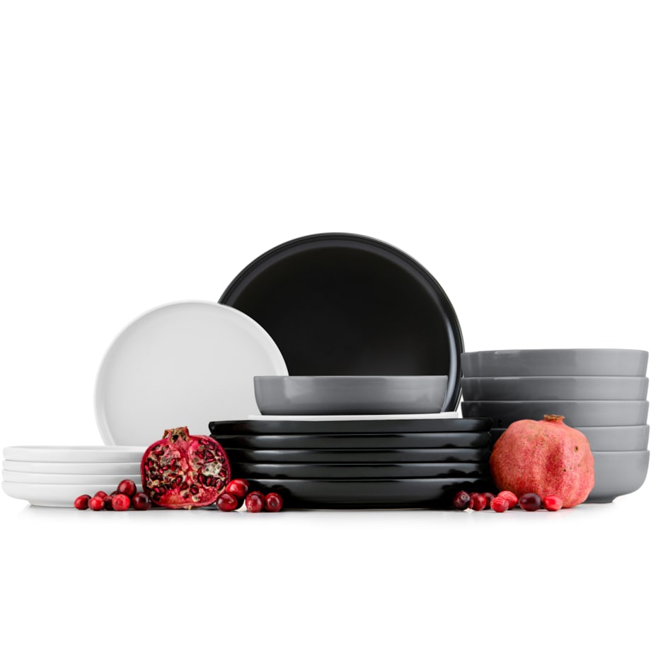 KONSIMO VICTO Elegancki zestaw obiadowy 6-osobowy wielokolorowy (18 elementów)