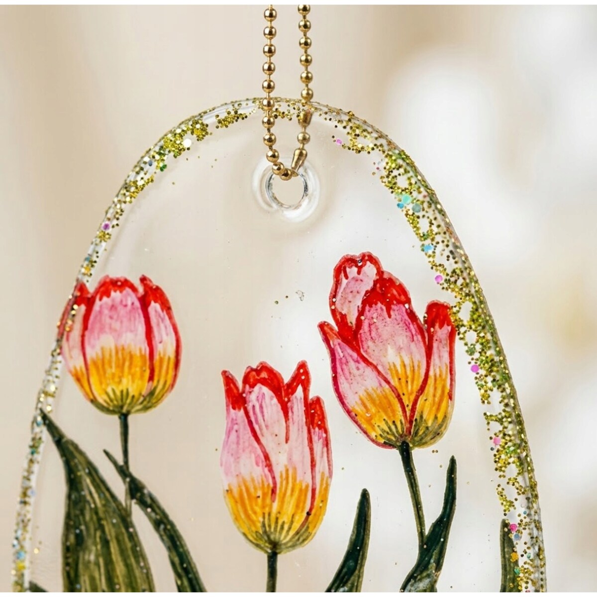 ZAWIESZKA WIELKANOCNA DEKORACJA NA WIELKANOC JAJKO 2szt SZKLANA HANDMADE