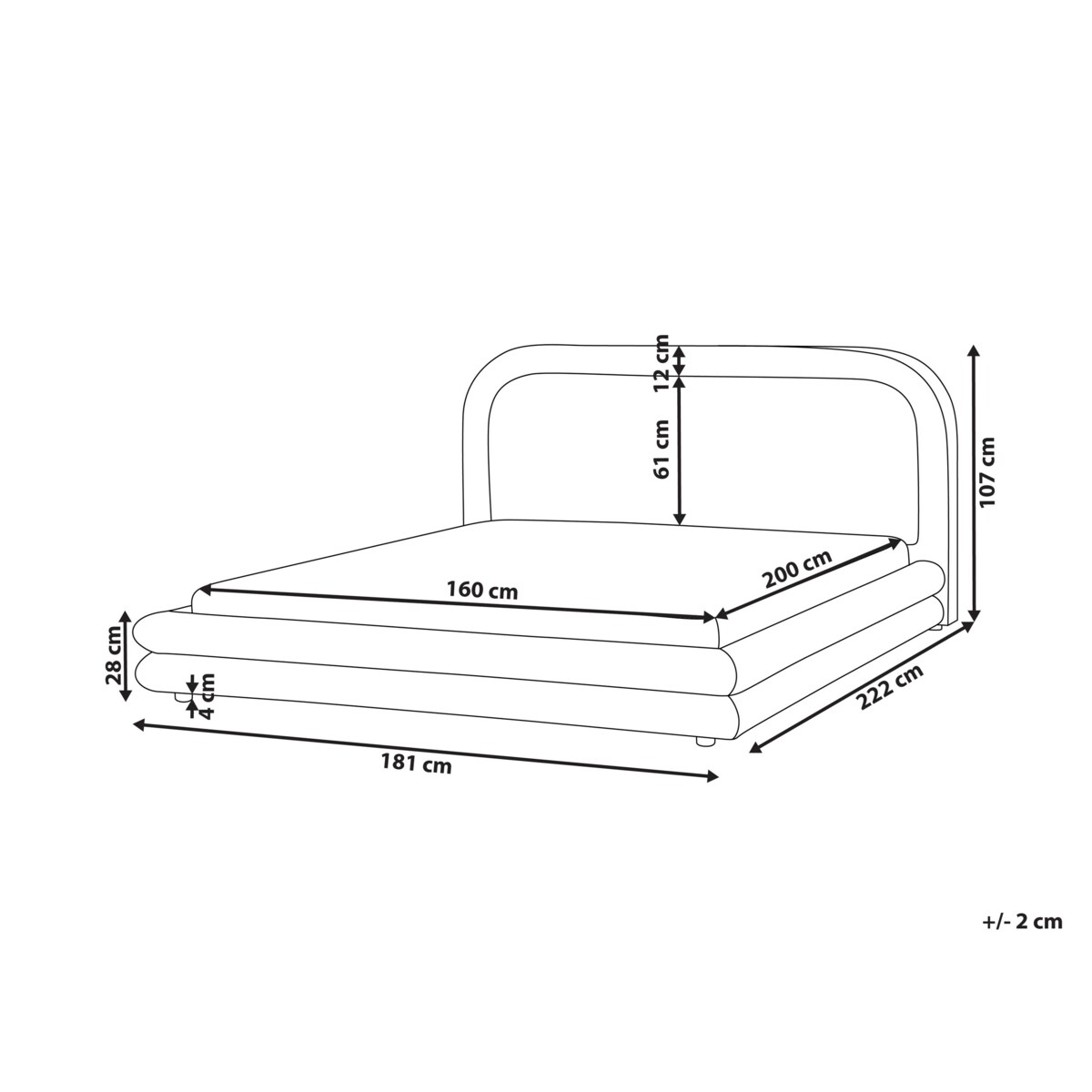 Łóżko Len syntetyczny LAVARDENS 160 x 200 cm Ciemnozielony