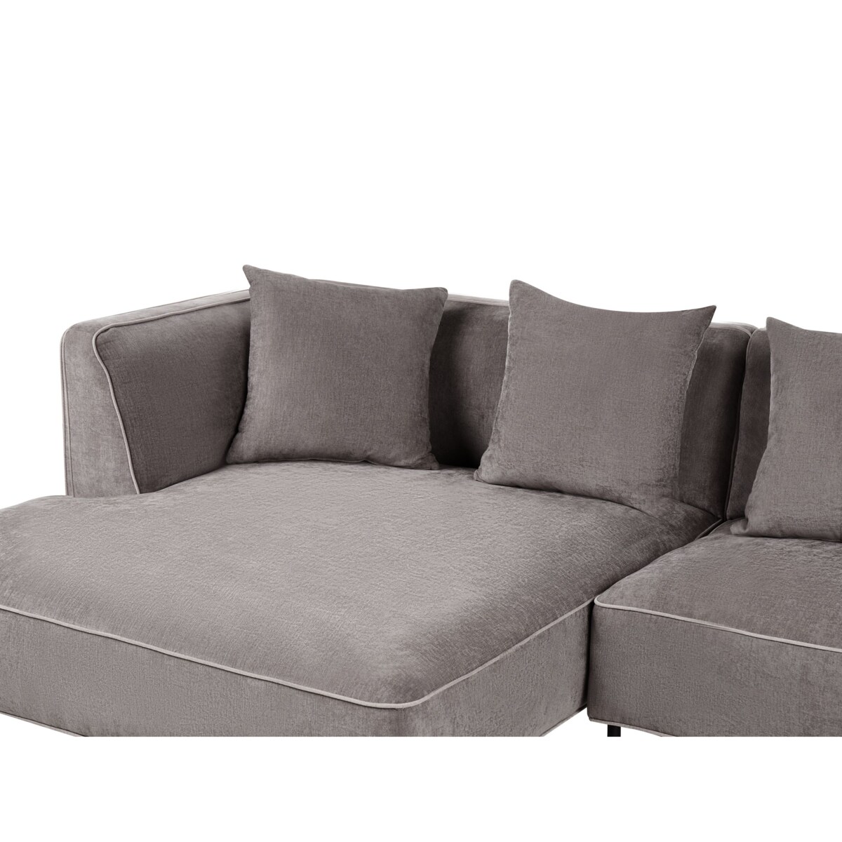 Narożnik dla 3 osób SATER Szenil Beżowoszary Prawostronny