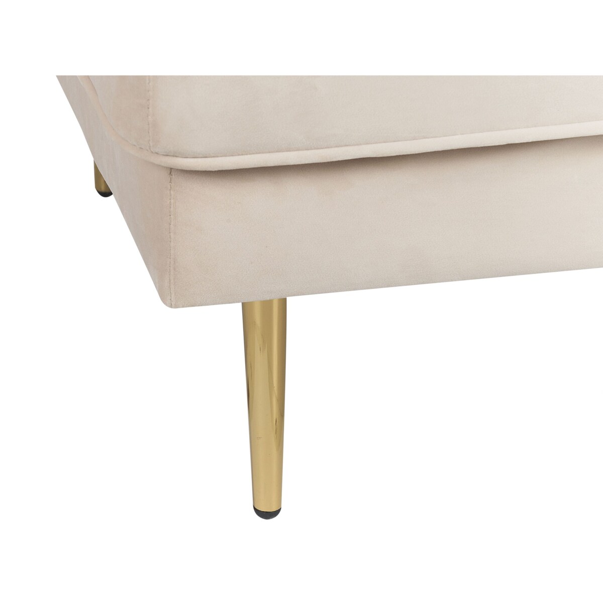 Szezlong welurowy lewostronny beżowy MIRAMAS