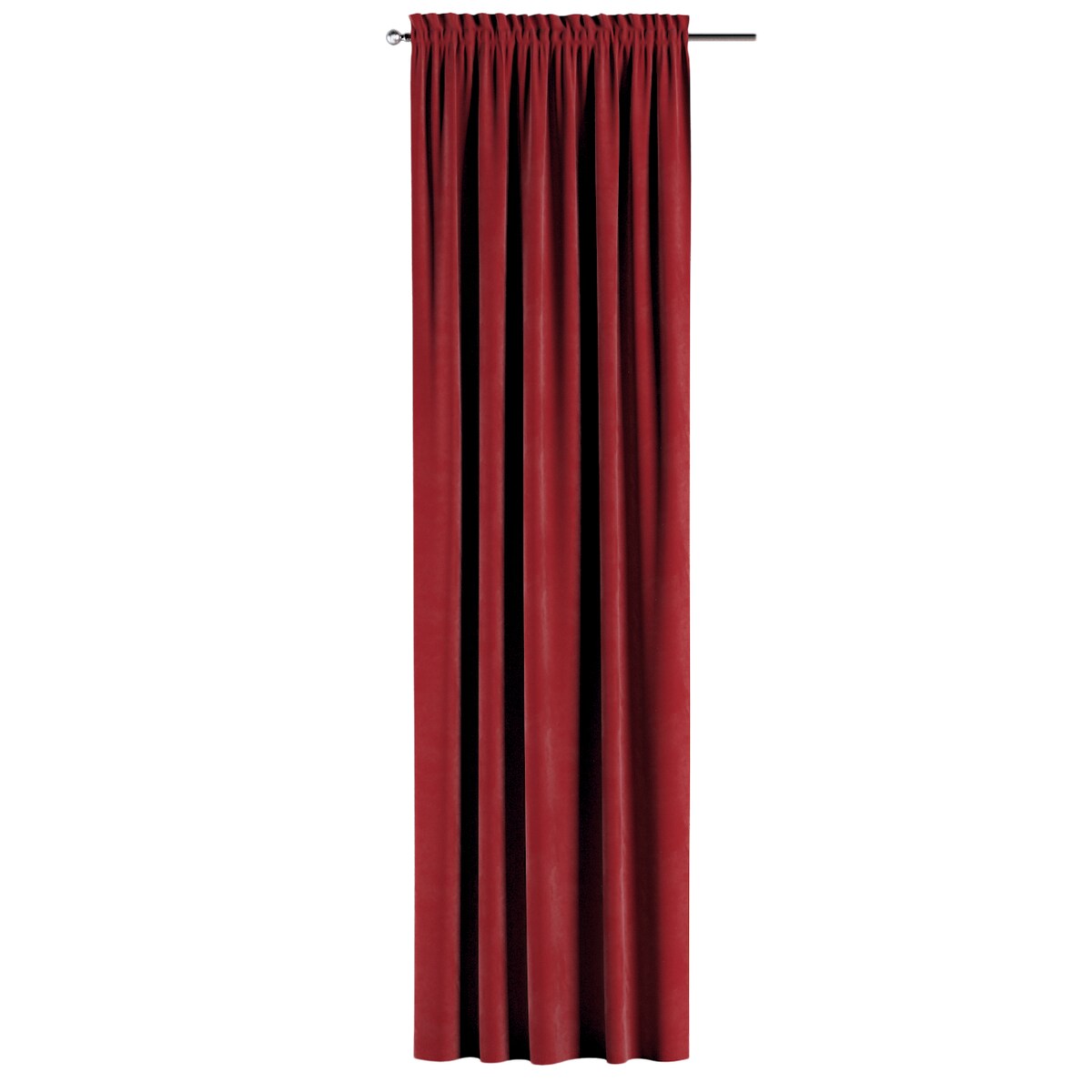 Zasłona na kanale z grzywką 1 szt. 130x260 intensywna czerwień
