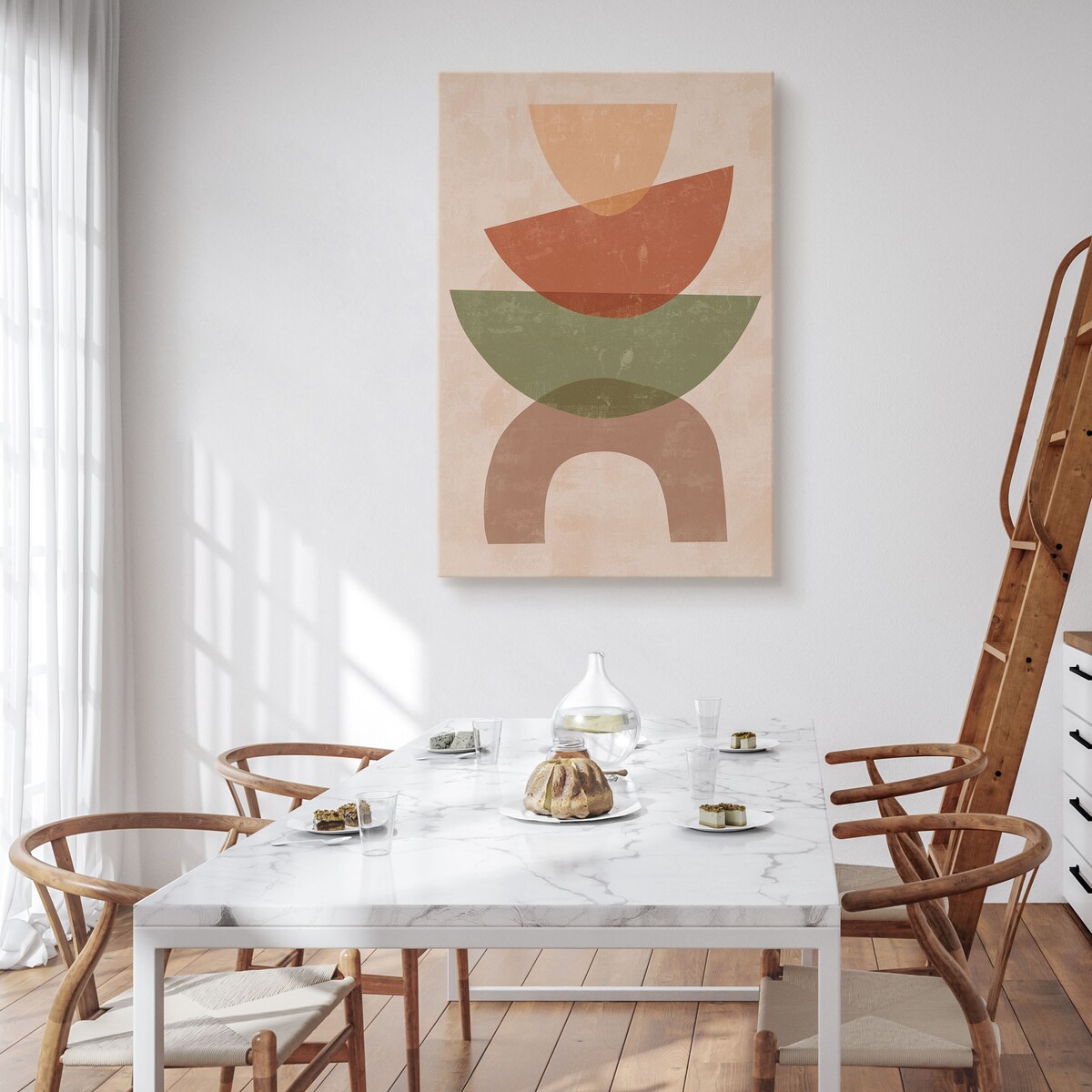 Obraz Abstrakcyjne Kolorowe Skałki Kamyszki Boho 30x40cm