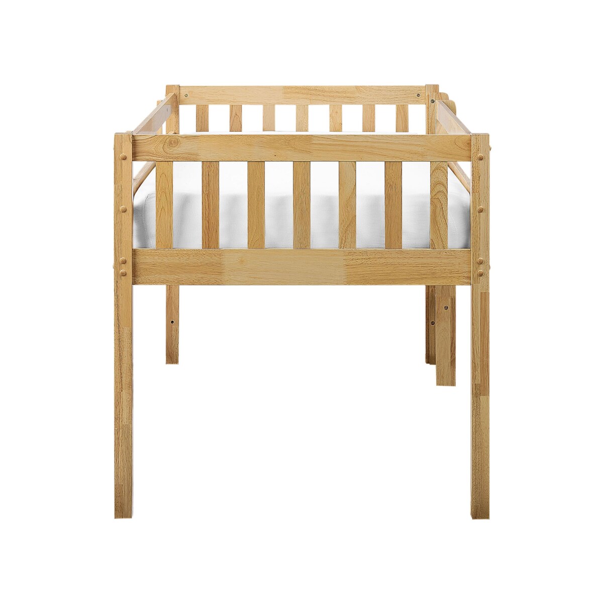 Łóżko dziecięce na antresoli drewniane 90 x 200 cm jasne PEIPIN