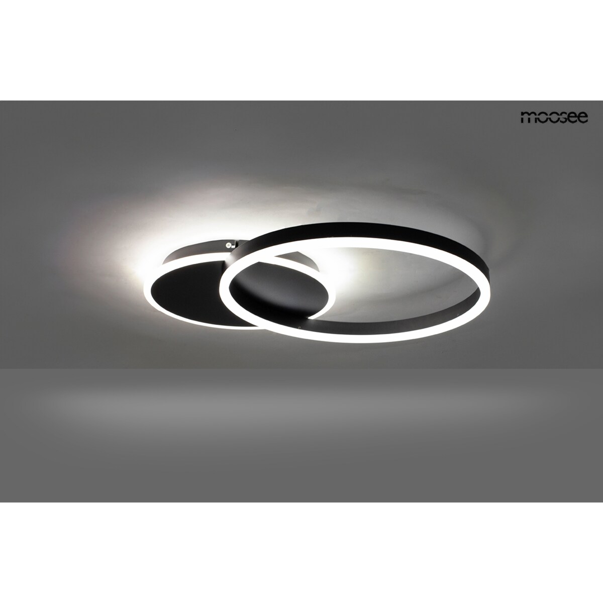 MOOSEE lampa sufitowa / plafon RINGS 2 czarna