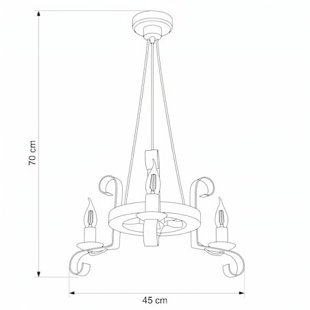 drewniana lampa wisząca edylit 3 punktowa loft retro