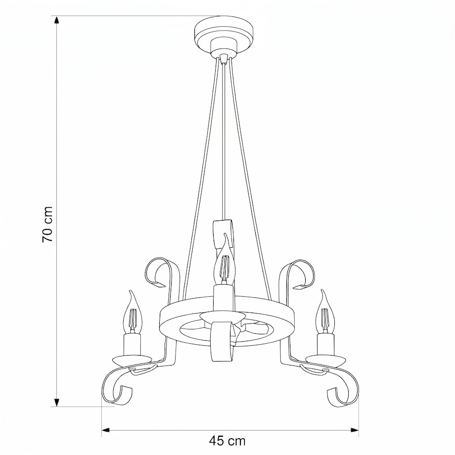 drewniana lampa wisząca edylit 3 punktowa loft retro