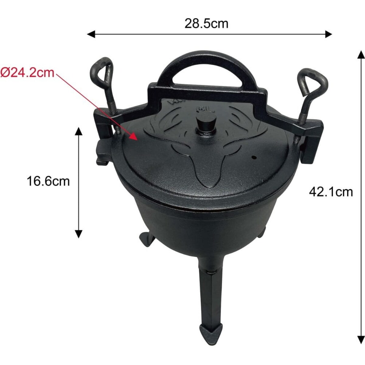 Kociołek żeliwny myśliwski 5L na ognisko KINGHOFF
