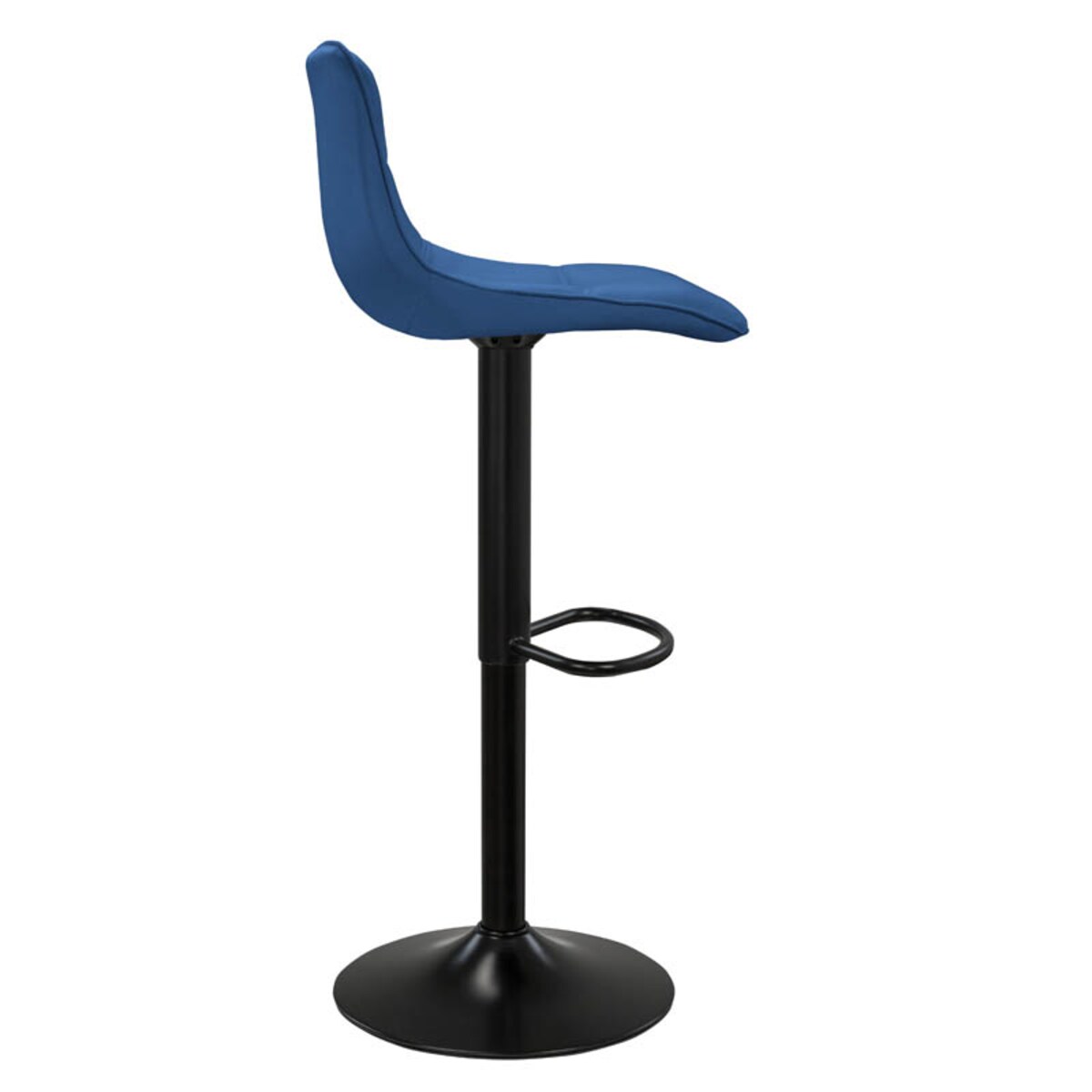 Hoker regulowany krzesło barowe tapicerowane welurowe granatowe