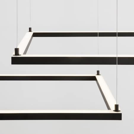 Minimalistyczna LAMPA wisząca JAEN LE41426 Luces Exclusivas metalowa OPRAWA ściemnialny ZWIS LED 50W 3000K kwadratowy czarny