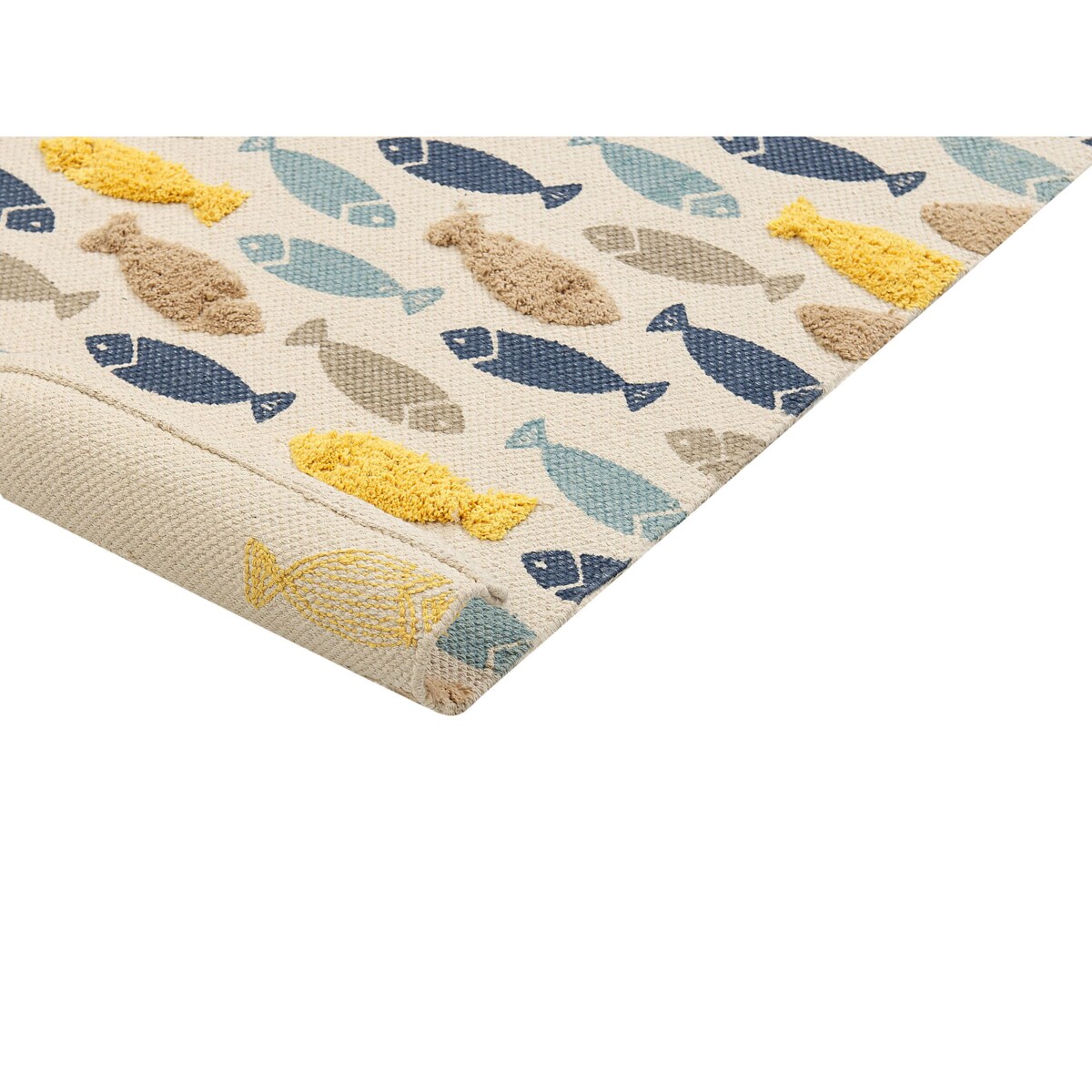 Dywan dziecięcy bawełniany w rybki 80 x 150 cm wielokolorowy IPUH