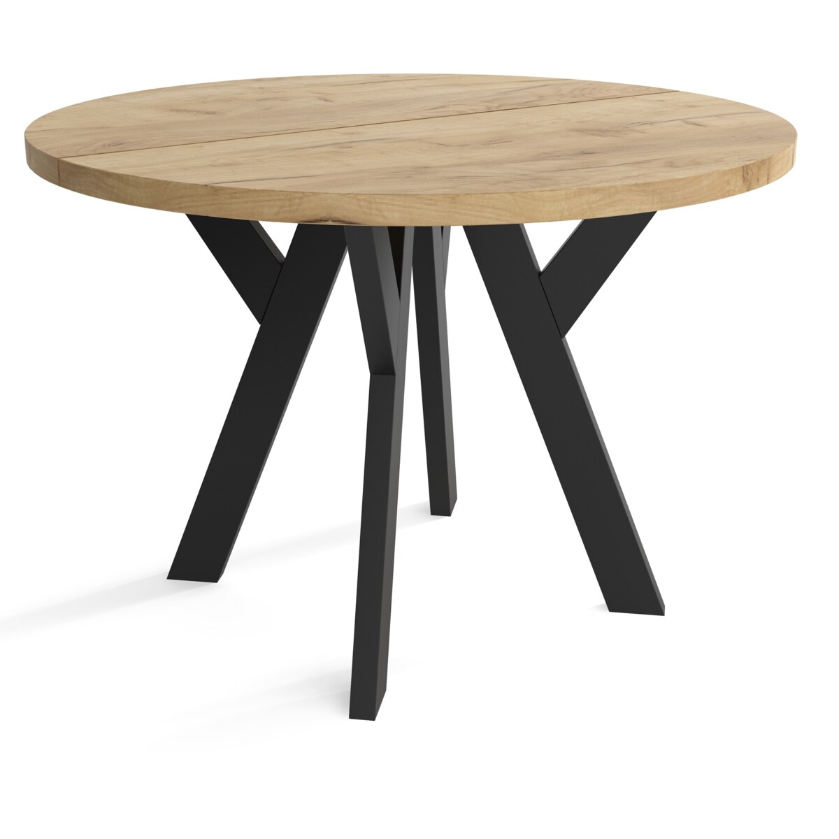 Stół okrągły rozkładany 90/130 Craft złoty + n. czarne