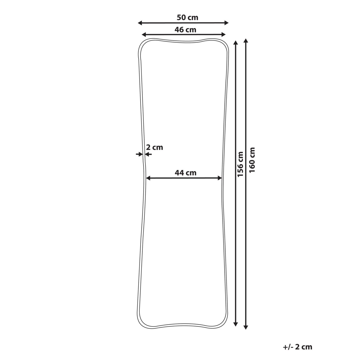 Lustro ścienne BRIEUC 50 cm 160 cm Złoty
