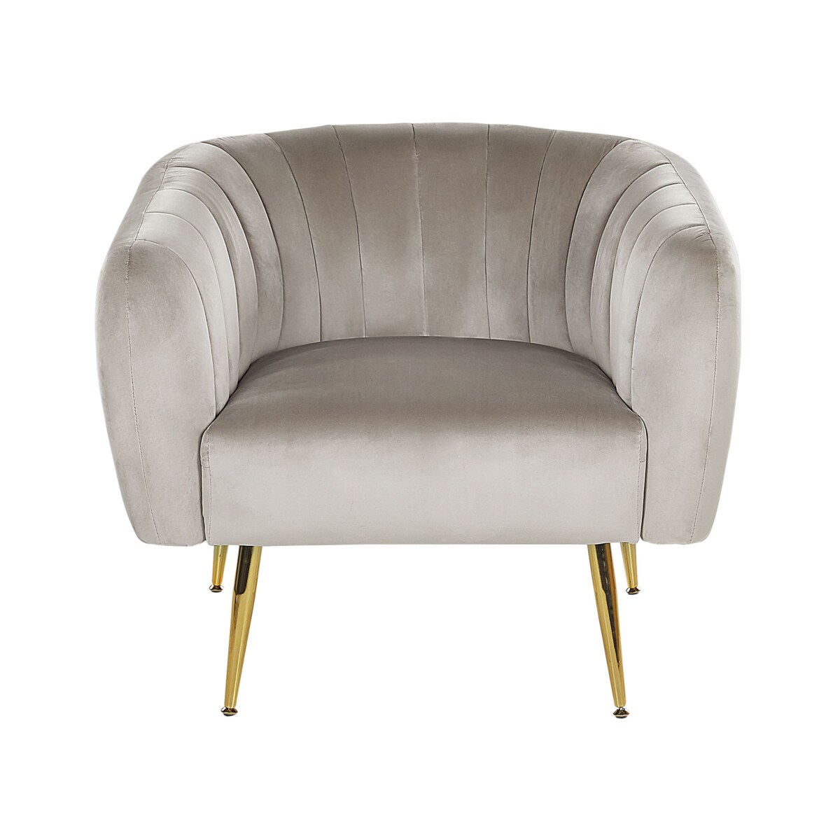 Fotel welurowy beżowy LACONIA