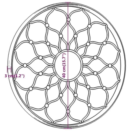vidaXL Lustro do wnętrz, kolor piaskowy, 40x3 cm, okrągłe, żelazne
