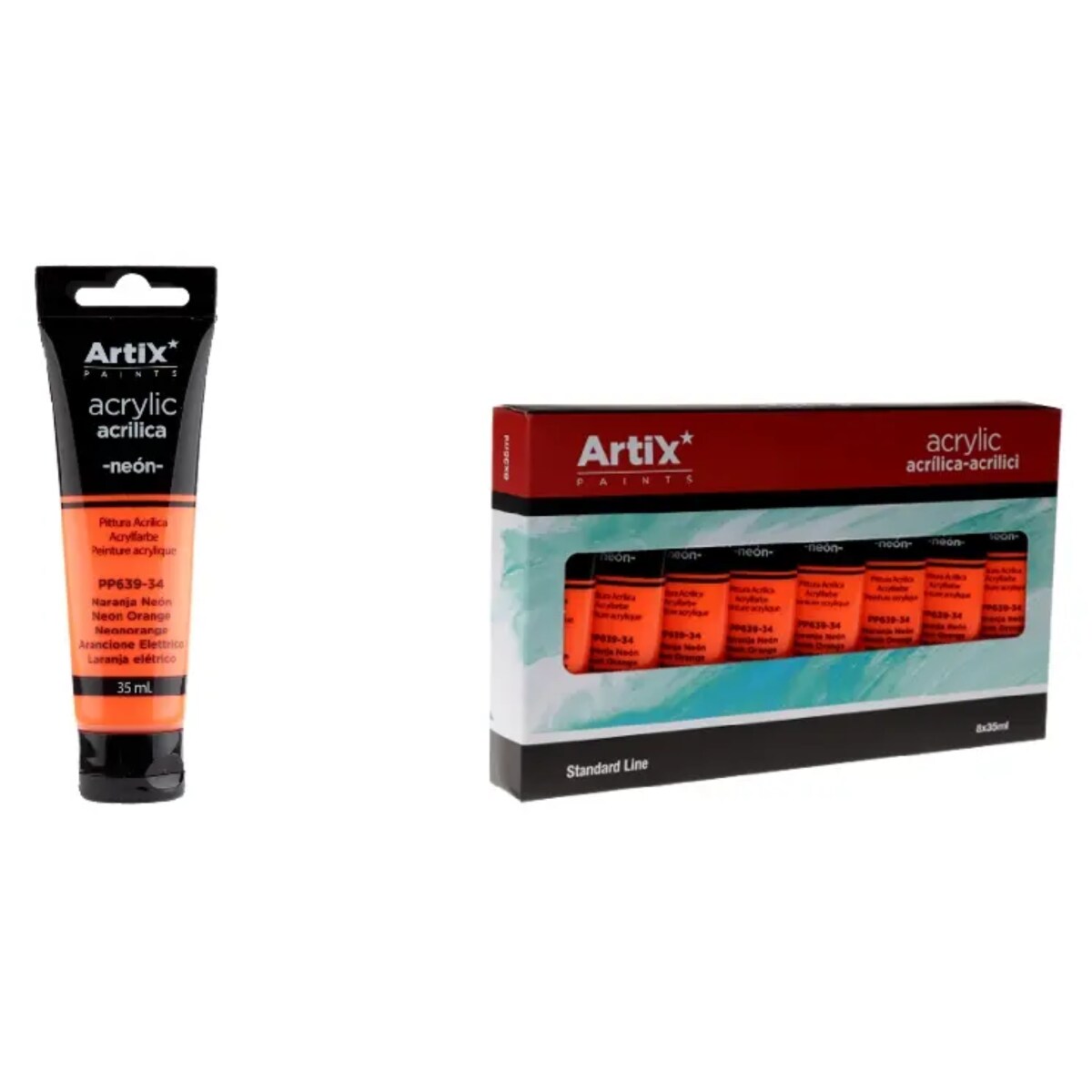 farba akrylowa neon orange artix pp639-34, 35 ml