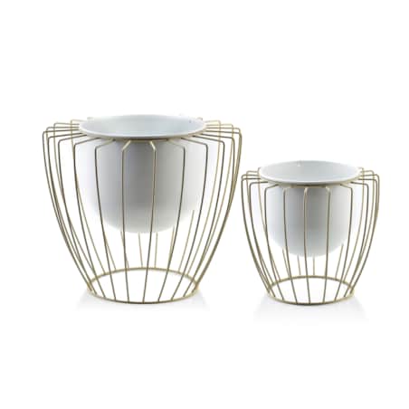 SWEN BEIGE Komplet 2 Donic na stojaku 23xh20cm/18xh16cm