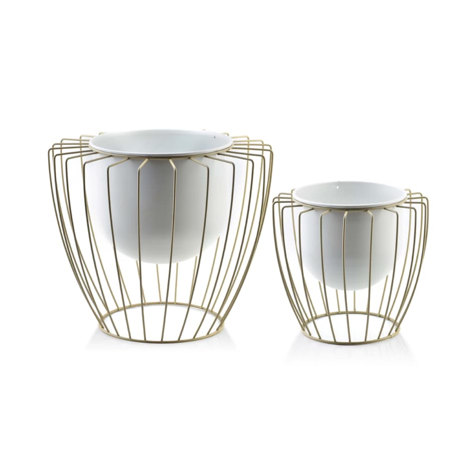 SWEN BEIGE Komplet 2 Donic na stojaku 23xh20cm/18xh16cm