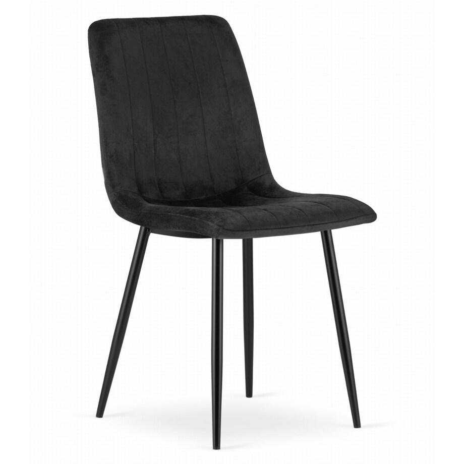Krzesło Do Jadalni Kuchni Salonu Lava - Czarny Aksamit X 4