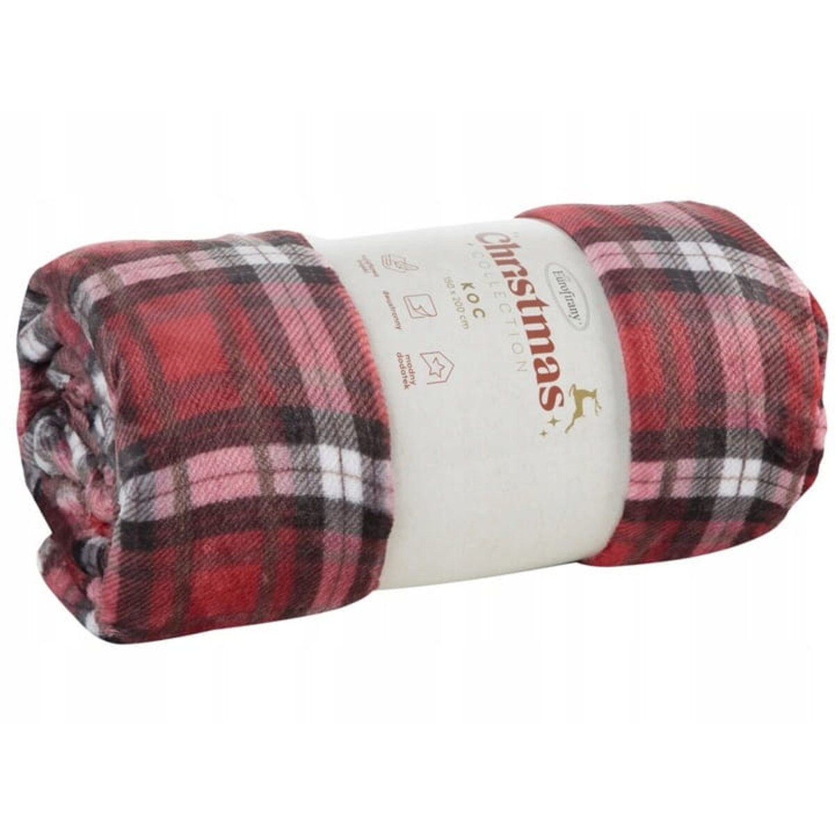 Świąteczny koc BLISS 150x200 kratka