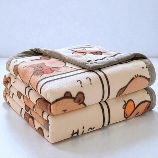 Mięciutki koc XL Flannel 150x210cm MIĘKKI NARZUTA KAPIBARA KOC23