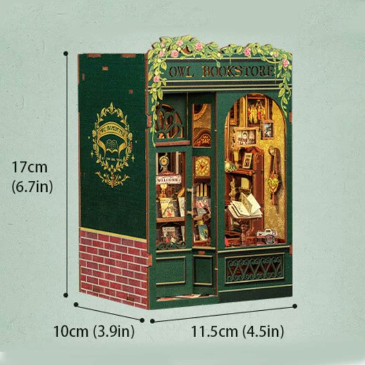 Miniaturowy domek Book Nook - Księgarnia pod sową - CuteBee