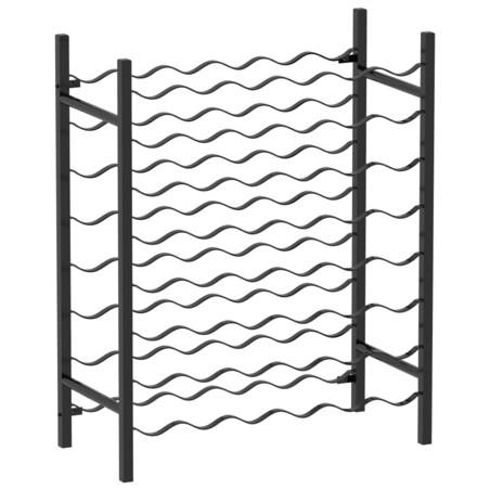 vidaXL Stojak na 48 butelek wina, czarny, metalowy