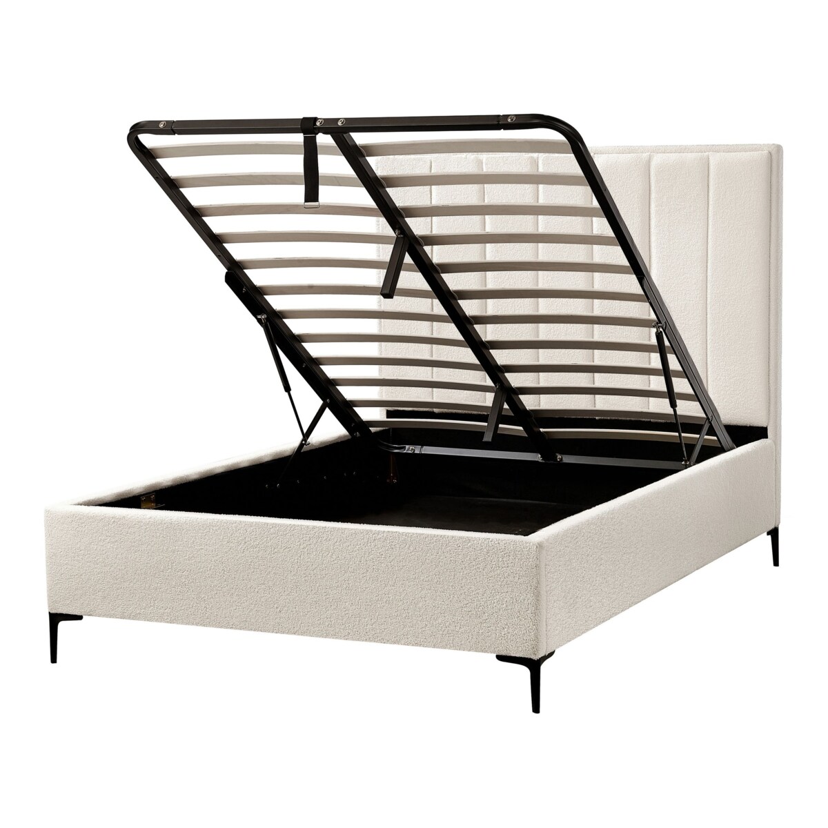 Łóżko ze stelażem SEZANNE Boucle Złamana biel