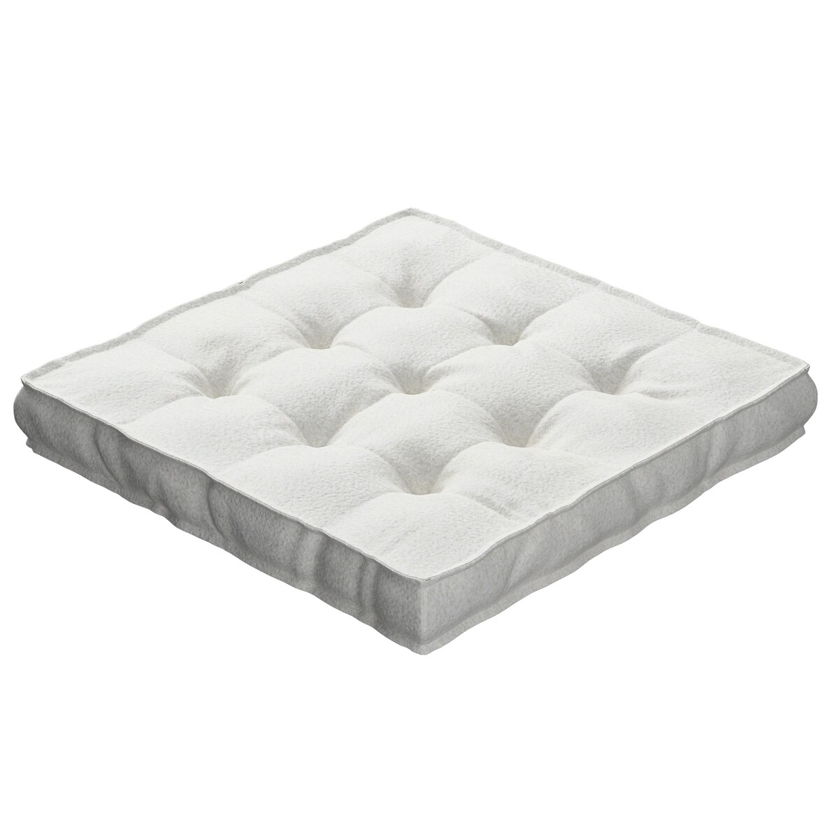 Poduszka na krzesło Kuba, biała bukla, 50 x 50 x 10 cm, Boucle Teddy