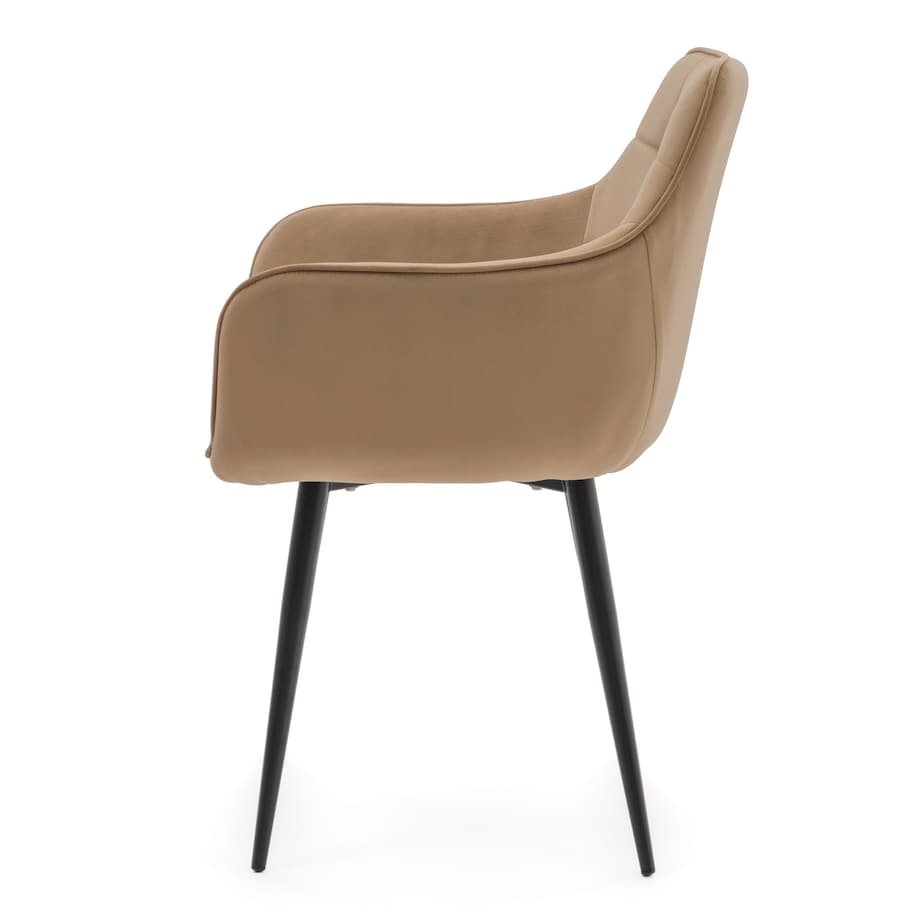 Krzesło tapicerowane welurowe GALLO velvet beżowy