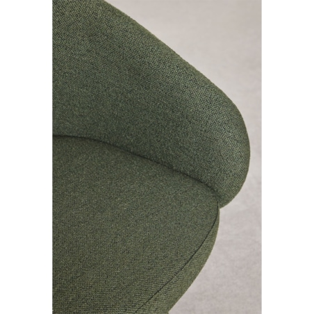 Obrotowe krzesło do jadalni, bouclé ciemnozielone Flavian