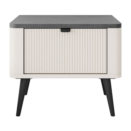 Szafka nocna AUTUMN 50x40x42 cm - laminat kaszmir, front MDF, metalowe nogi