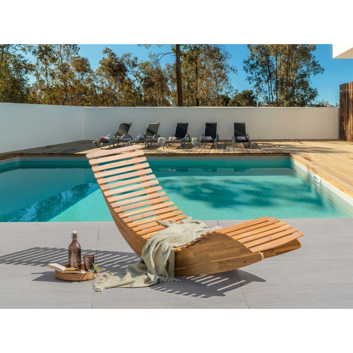 Leżak Jasne drewno BRESCIA II