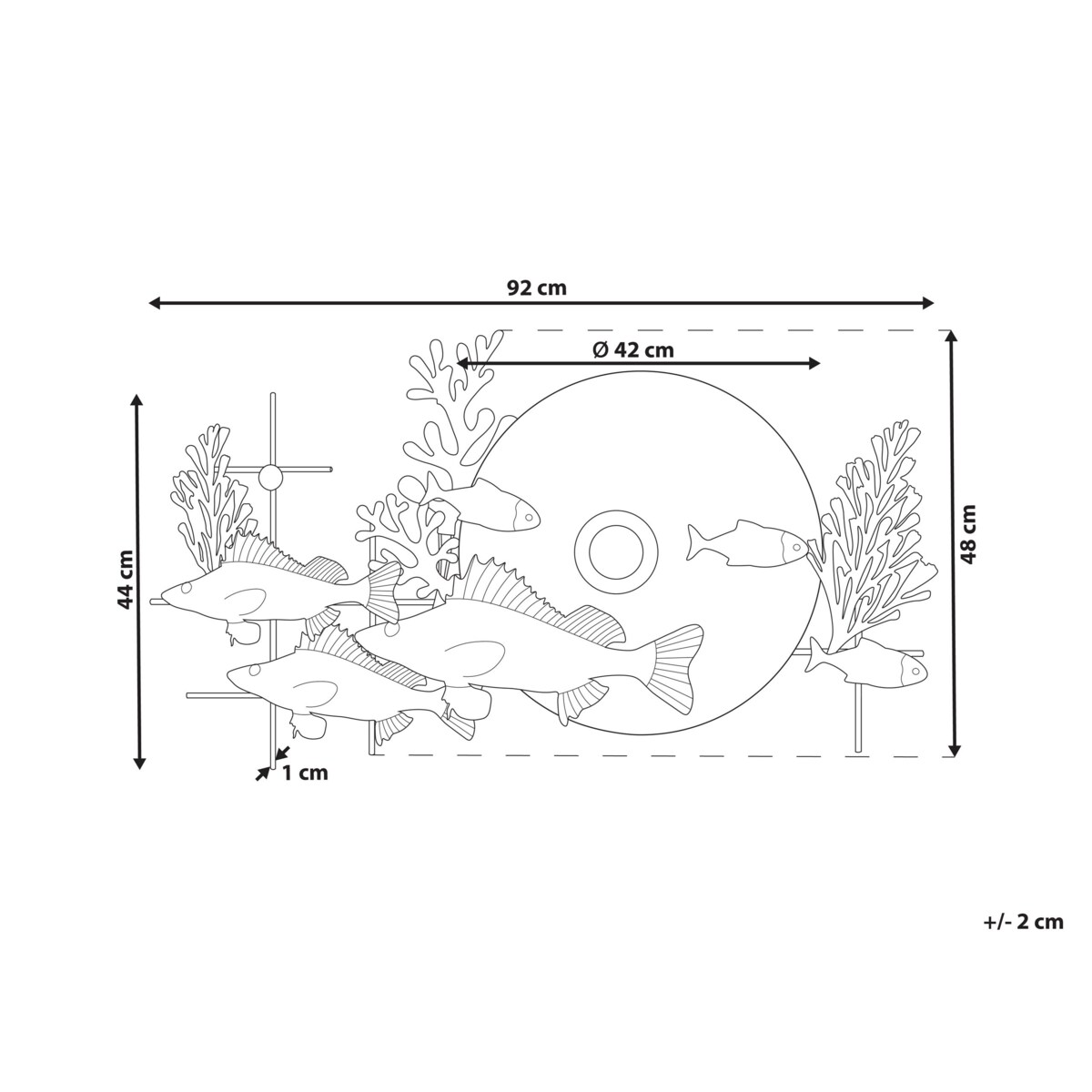 Dekoracja ścienna niebieska ze złotym BARIUM