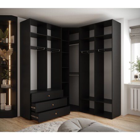 Garderoba wysoka do przedpokoju INOVA 3 Z1 czarny+czarny