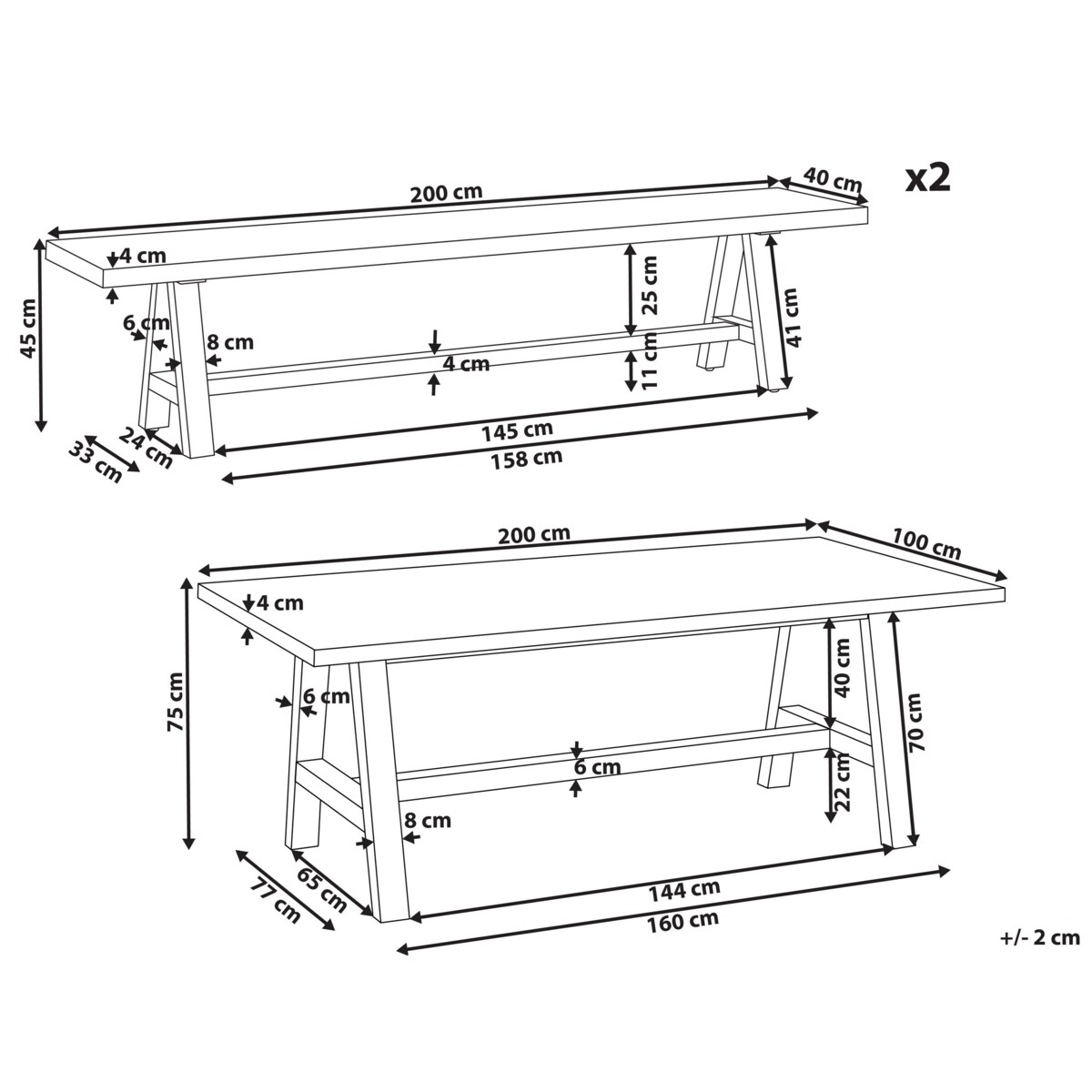 Zestaw jadalniany Beton Szary TONNARE