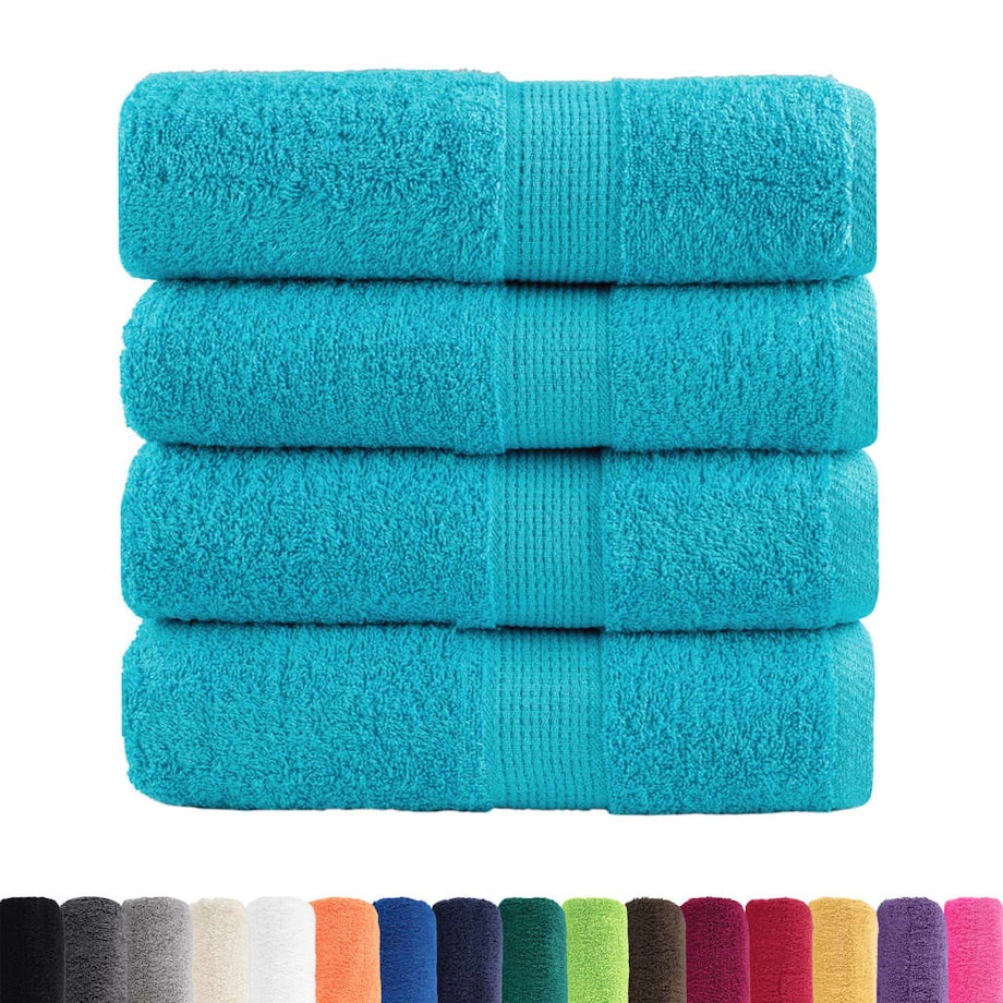 vidaXL Ręczniki toaletowe Premium SOLUND 4 szt. Turkusowe 30x30 cm 600 gsm