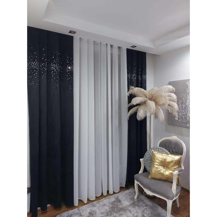 zasłona welurowa potłuczone szkło 140x250 cm