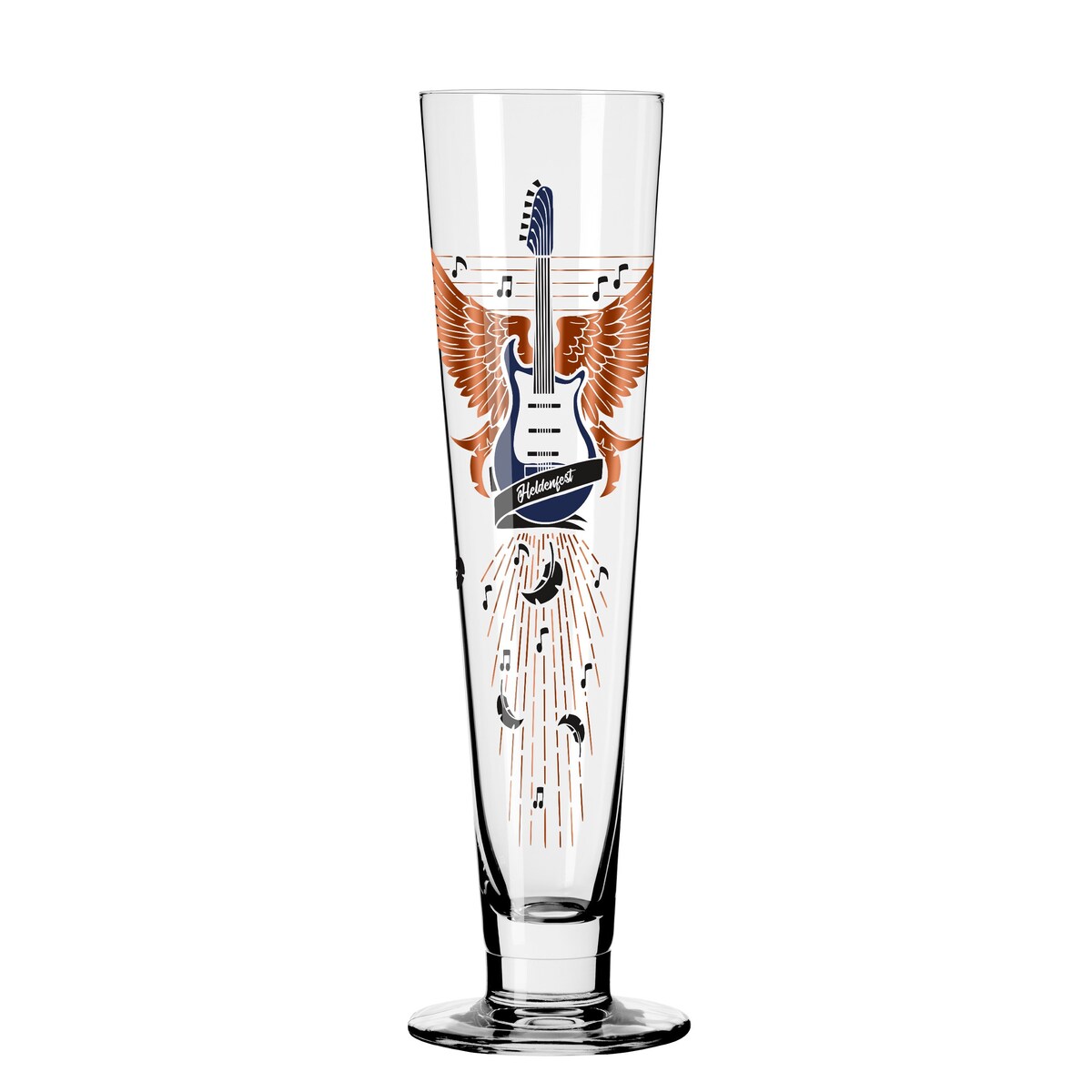 Ritzenhoff Szklanka do piwa kryształ 385 ml gitara metal szlachetny Heldenfest premium